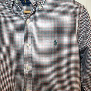 POLO RALPH LAUREN MEN'S RED WHITE BLUE BUTTON UP SHIRT SIZE S